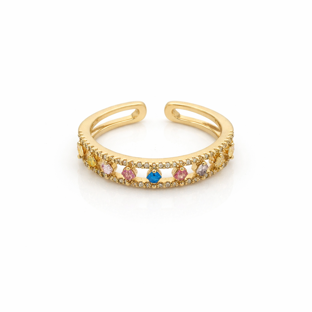 Aurora Crystal Adjustable Ring