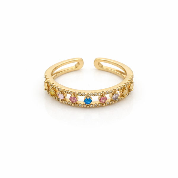 Aurora Crystal Adjustable Ring