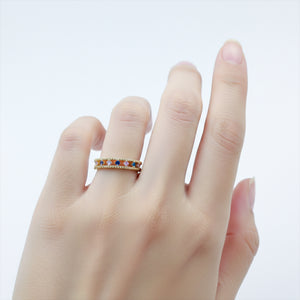 Aurora Crystal Adjustable Ring