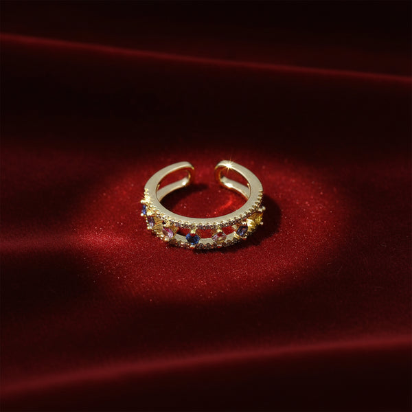 Aurora Crystal Adjustable Ring