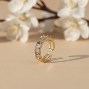 Aurora Crystal Adjustable Ring