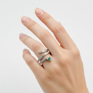 Emerald Serpent Adjustable Ring