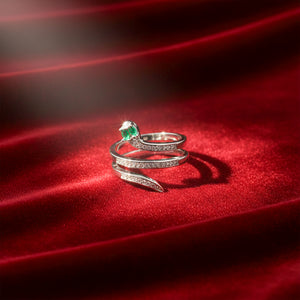 Emerald Serpent Adjustable Ring
