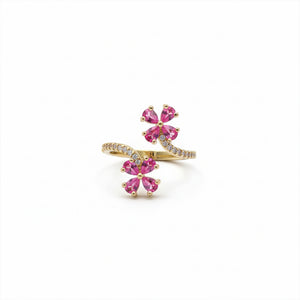 Golden Blossom Adjustable Ring