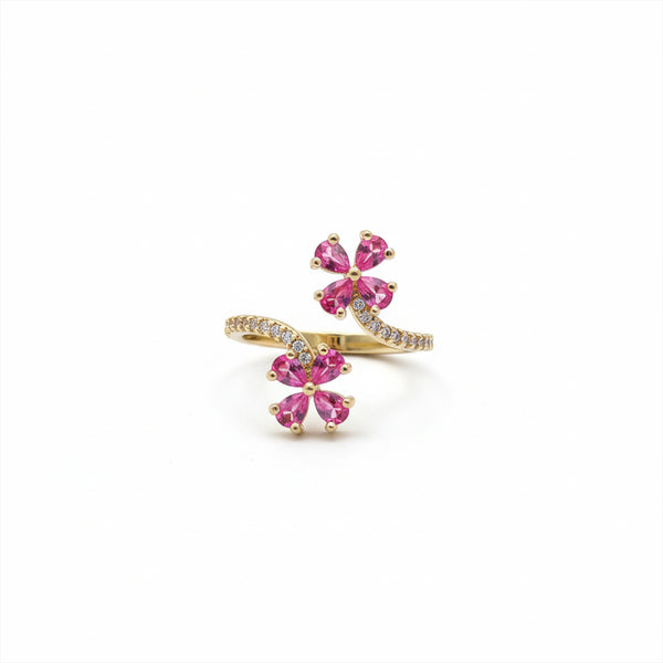 Golden Blossom Adjustable Ring