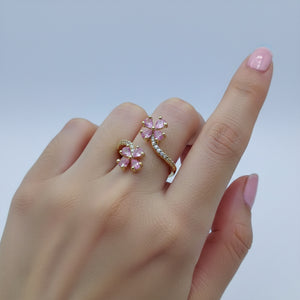 Golden Blossom Adjustable Ring