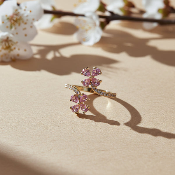 Golden Blossom Adjustable Ring
