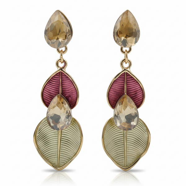 Emerald Leaf Spark Earrings