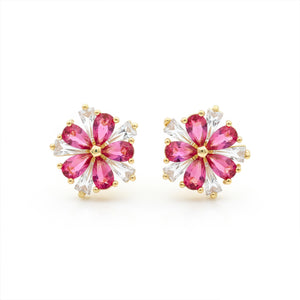 Pink Blossom Crystal Earrings