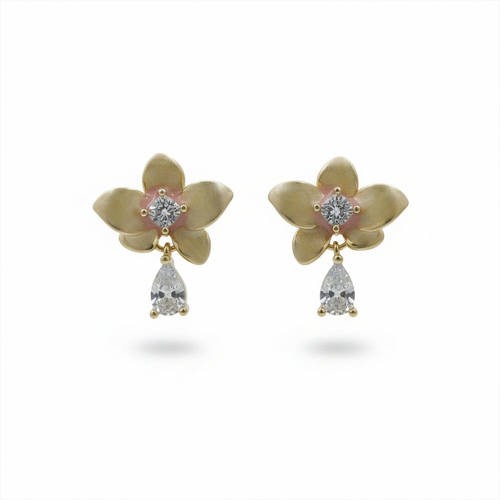 Crystal Bloom Jhumka Earrings