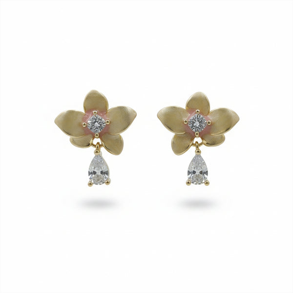 Crystal Bloom Jhumka Earrings