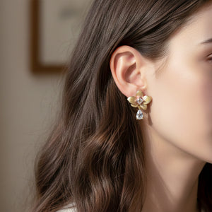 Crystal Bloom Jhumka Earrings
