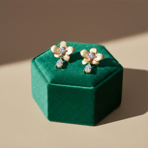 Crystal Bloom Jhumka Earrings