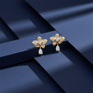 Crystal Bloom Jhumka Earrings