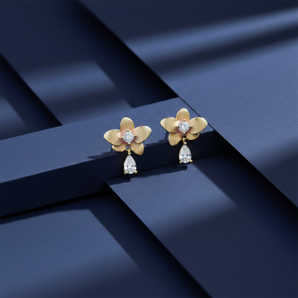 Crystal Bloom Jhumka Earrings