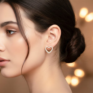 Silver Heart Spark Earrings