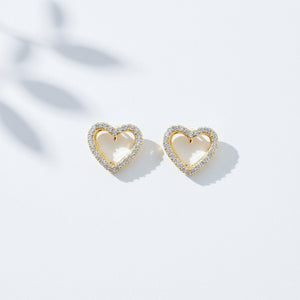 Silver Heart Spark Earrings