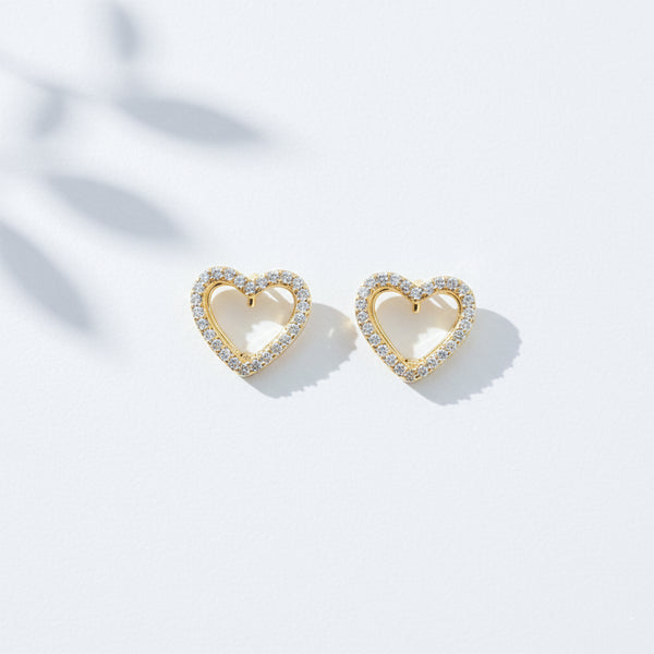 Silver Heart Spark Earrings
