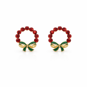 Emerald Ribbon Crystal Earrings