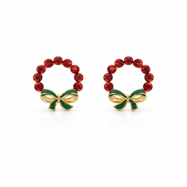 Emerald Ribbon Crystal Earrings