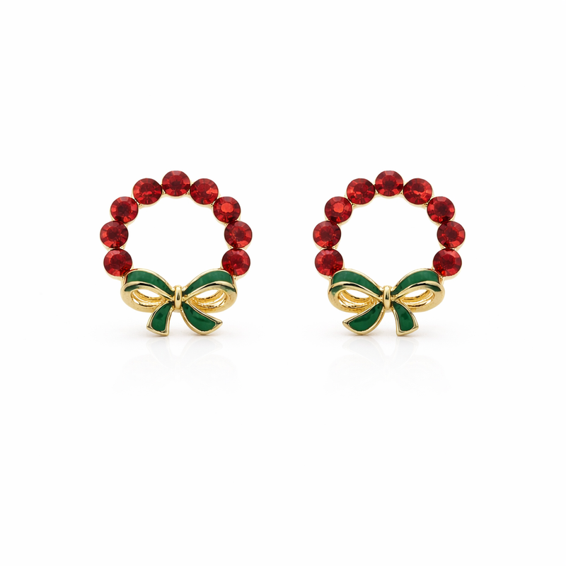 Emerald Ribbon Crystal Earrings