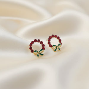 Emerald Ribbon Crystal Earrings