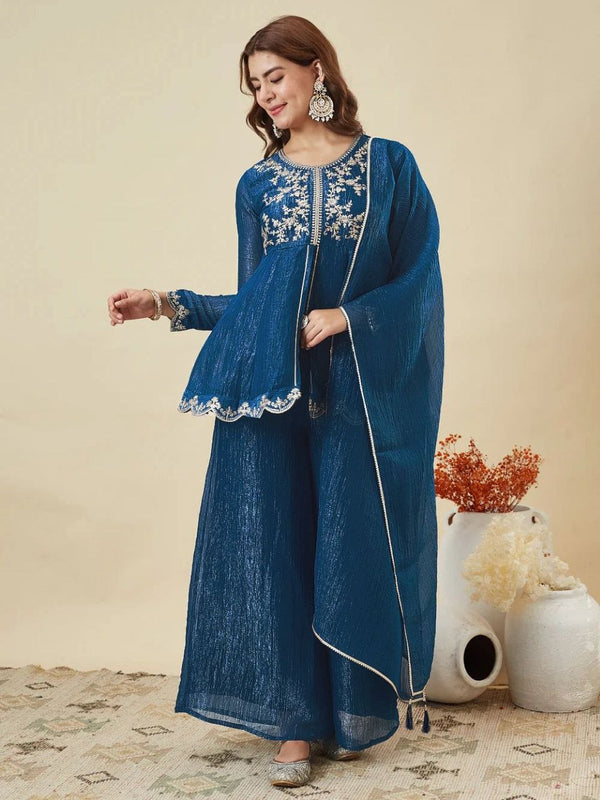 Crunchy Silk kurta & Plazzo Set