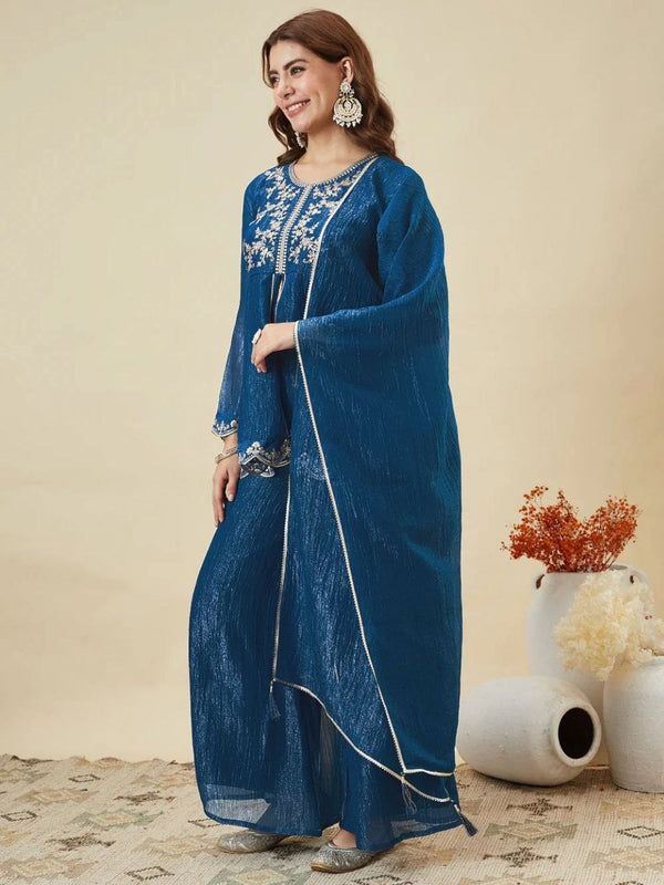 Crunchy Silk kurta & Plazzo Set