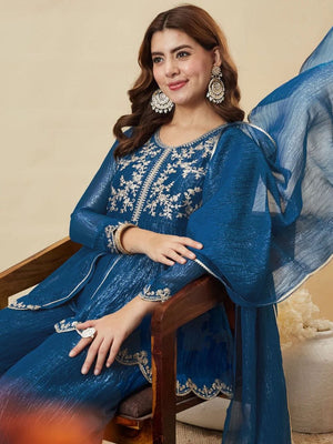 Crunchy Silk kurta & Plazzo Set