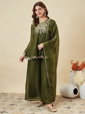 Crunchy Silk kurta & Plazzo Set