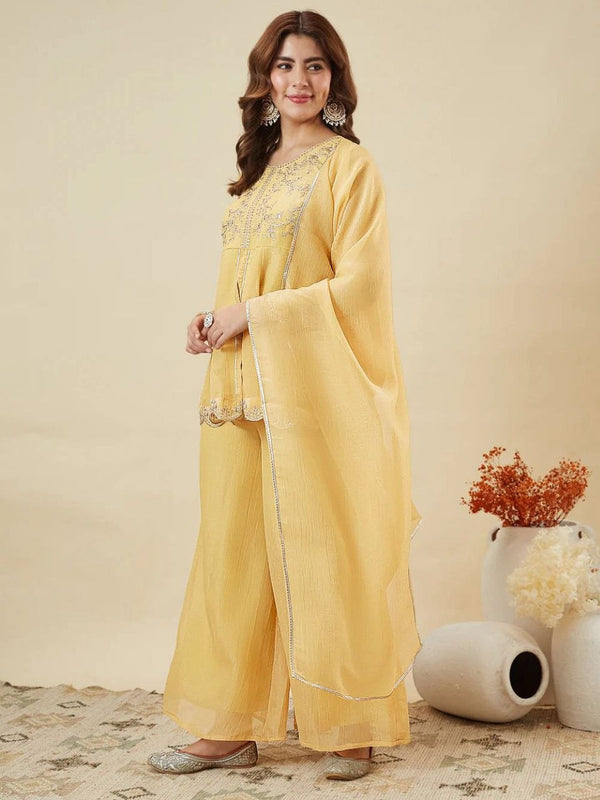 Crunchy Silk kurta & Plazzo Set