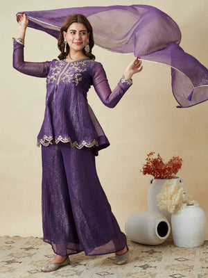 Crunchy Silk kurta & Plazzo Set