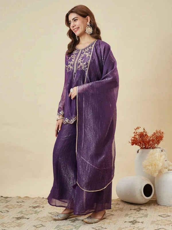 Crunchy Silk kurta & Plazzo Set