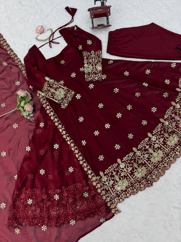 Ruhani Red Anarkali