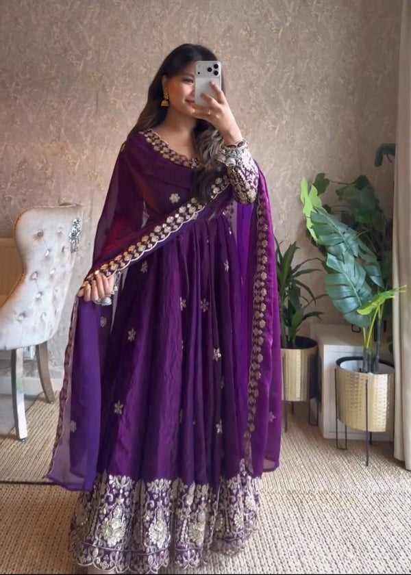 Ruhani Purple Anarkali