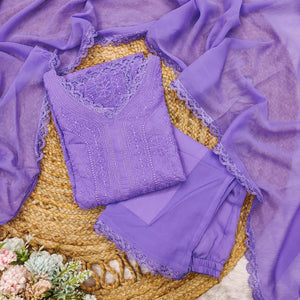 chikankari embroidery 3 pic suit