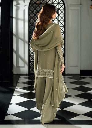 Olive Noor Embroidered Palazzo Suit Set