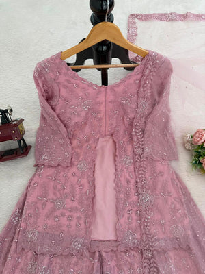 Dusty Rose Pink Luxury Embroidered 3-Piece Pakistani Suit Set