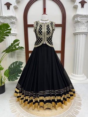 Midnight Queen Lehenga Gown Set