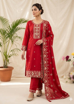 KARWA CHAUTH SPECIAL DESIGNER HEAVY EMBROIDERY WORK TOP PENT WITH DUPATTA SET
