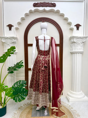 Mehroon Noor Anarkali Gown