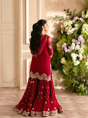 Zoya Crimson Festive Suit