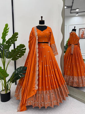 Sunset Orange Lehenga Set