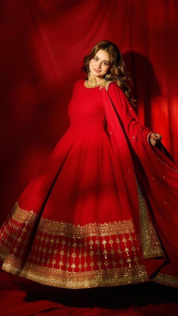 Royal Scarlet Anarkali Set