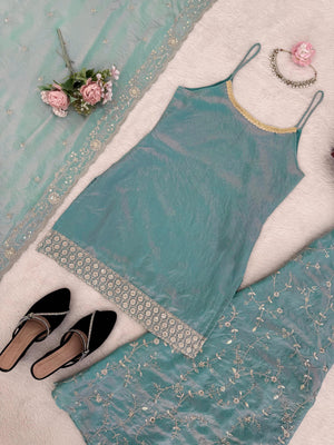 Aab-e-Ruh Aqua Sharara Set