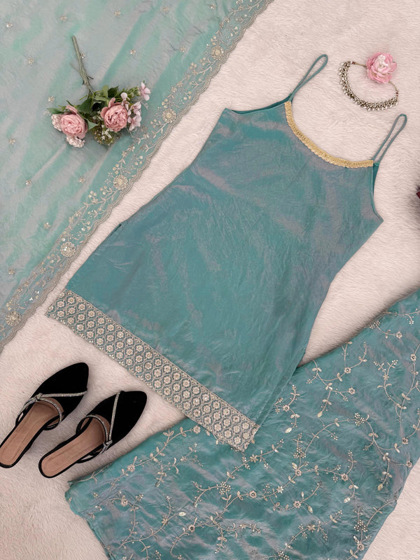 Aab-e-Ruh Aqua Sharara Set
