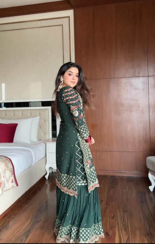 Gulnaar Embroidered Sharara Set
